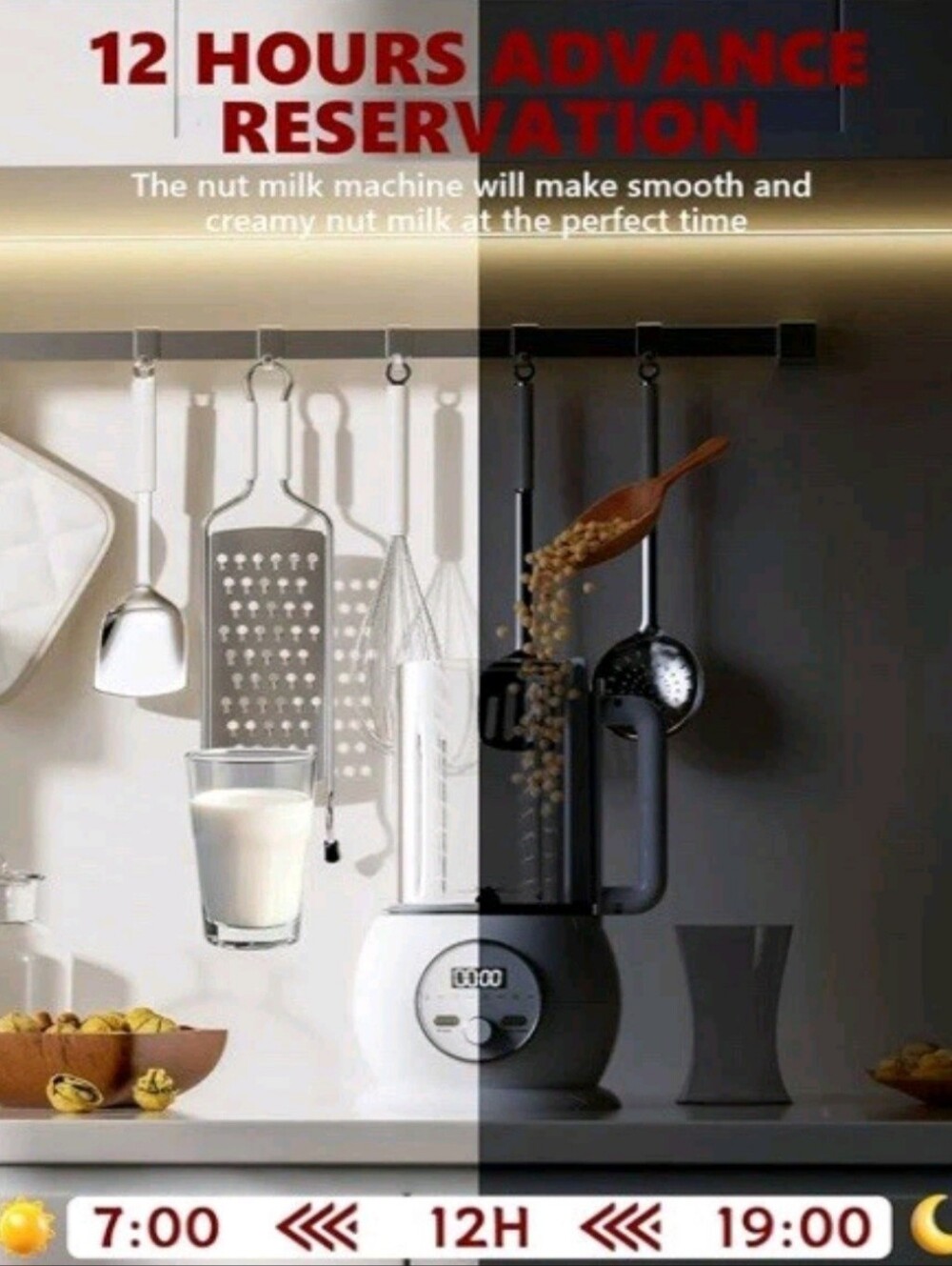 NIB! Nut Milk Maker 8 in 1 Function with Digital Timer And Self Cleaning - Picture 4 of 13